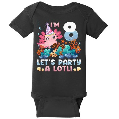 8 Year Old Axolotl Lover 8th Birthday Gift Baby Bodysuit