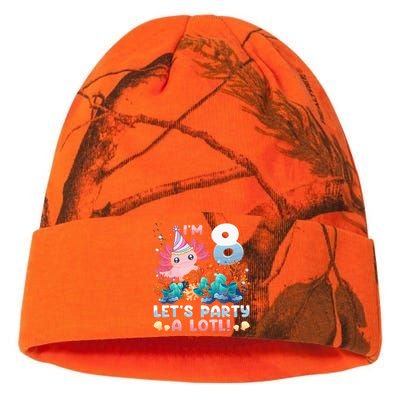 8 Year Old Axolotl Lover 8th Birthday Gift Kati Licensed 12" Camo Beanie