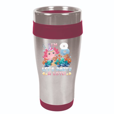 8 Year Old Axolotl Lover 8th Birthday Gift 16oz Travel Tumbler