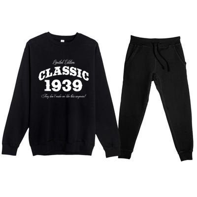 84 Year Old: Vintage Classic Car 1939 84th Birthday Premium Crewneck Sweatsuit Set