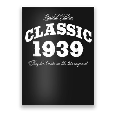 84 Year Old: Vintage Classic Car 1939 84th Birthday Poster