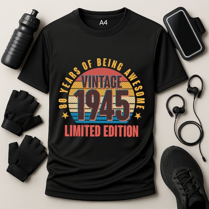 80 Years Of Being Awesome 1945 Limited Edition Vintage Retro Performance Shirt
