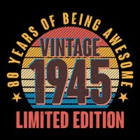 80 Years Of Being Awesome 1945 Limited Edition Vintage Retro 7-Panel Snapback Hat