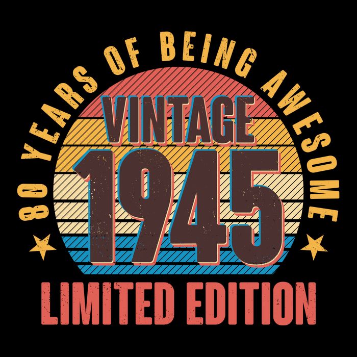 80 Years Of Being Awesome 1945 Limited Edition Vintage Retro 7-Panel Snapback Hat