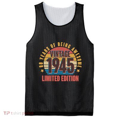 80 Years Of Being Awesome 1945 Limited Edition Vintage Retro Mesh Reversible Basketball Jersey Tank