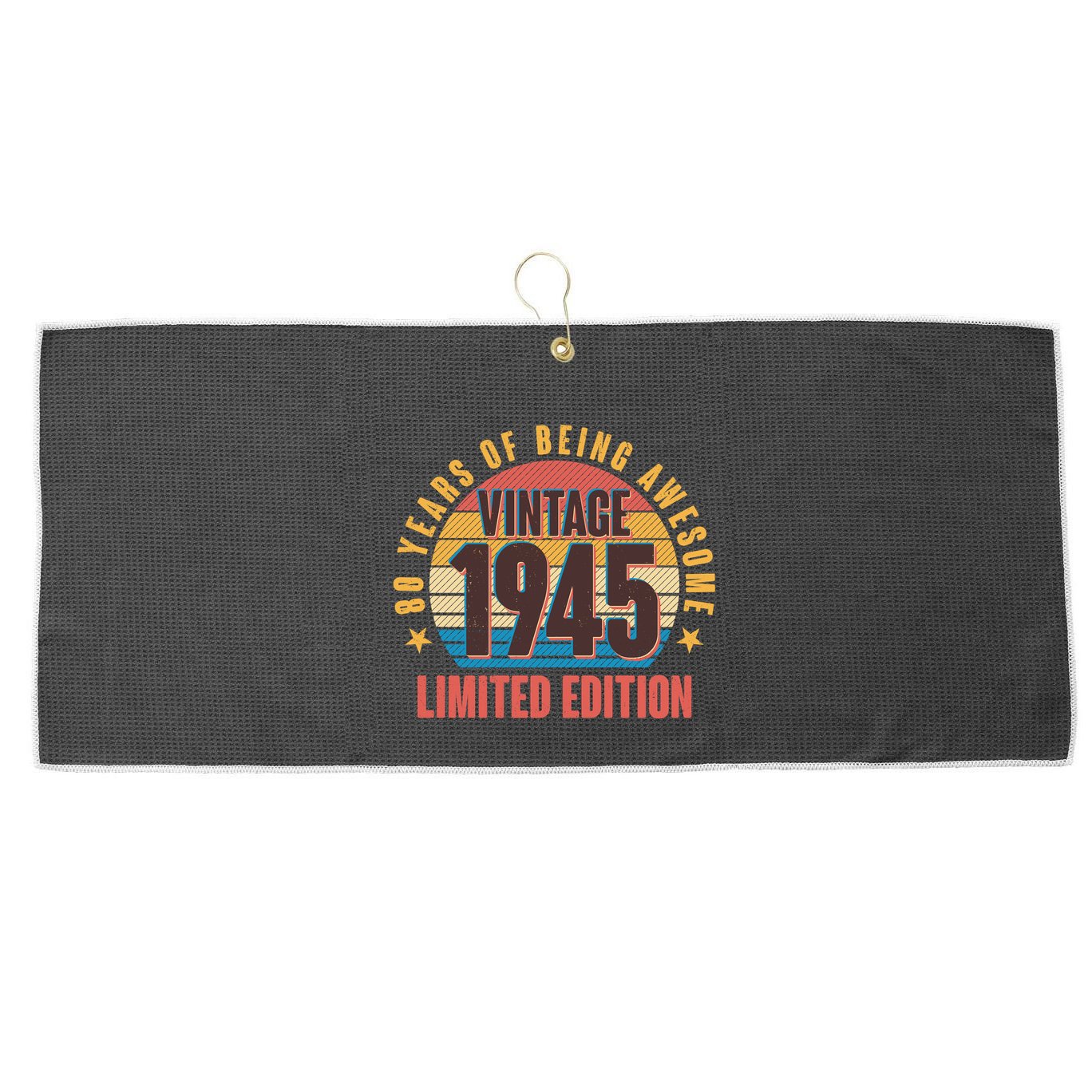 80 Years Of Being Awesome 1945 Limited Edition Vintage Retro Large Microfiber Waffle Golf Towel