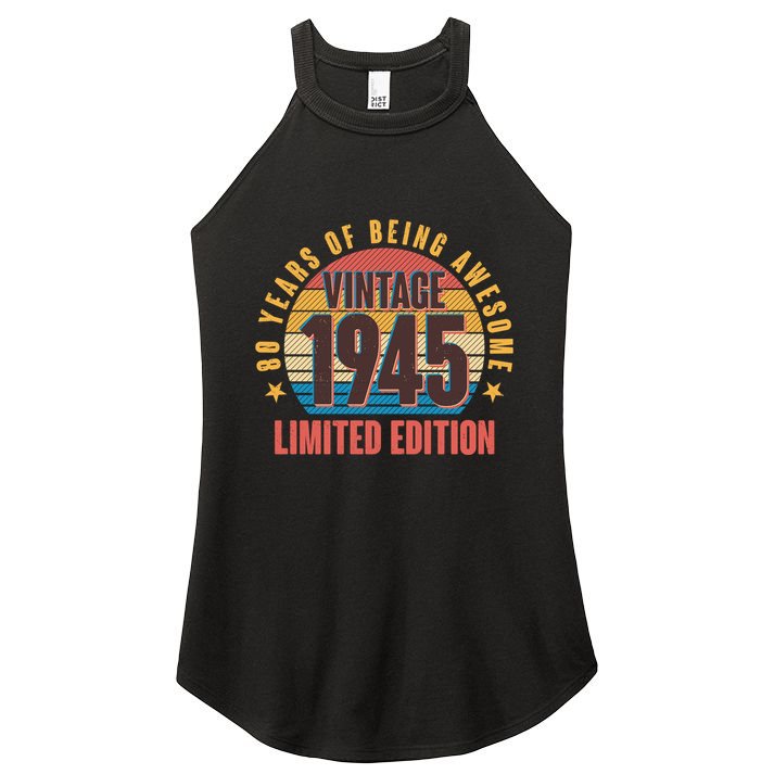 80 Years Of Being Awesome 1945 Limited Edition Vintage Retro Women's Perfect Tri Rocker Tank