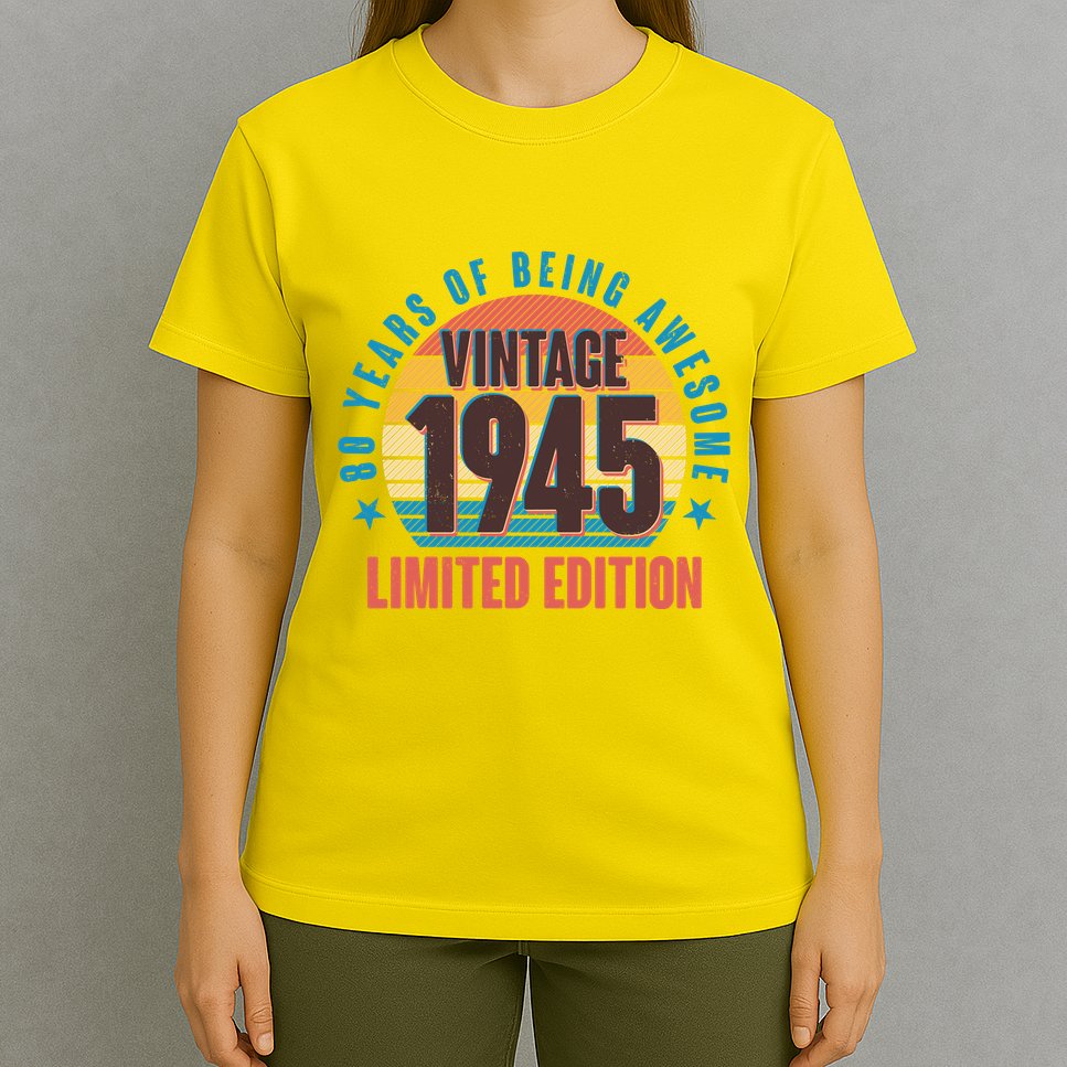 80 Years Of Being Awesome 1945 Limited Edition Vintage Retro T-Shirt