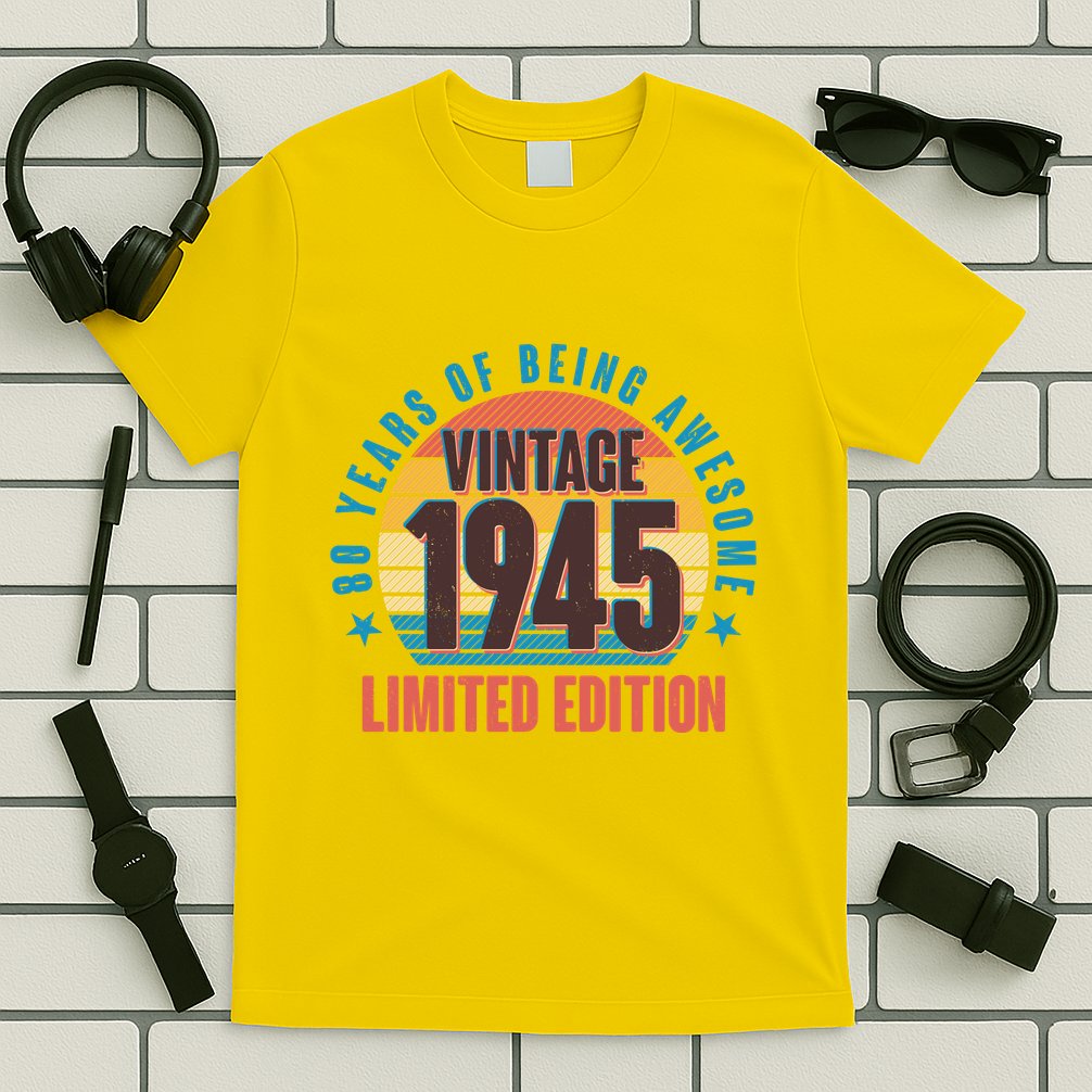 80 Years Of Being Awesome 1945 Limited Edition Vintage Retro T-Shirt