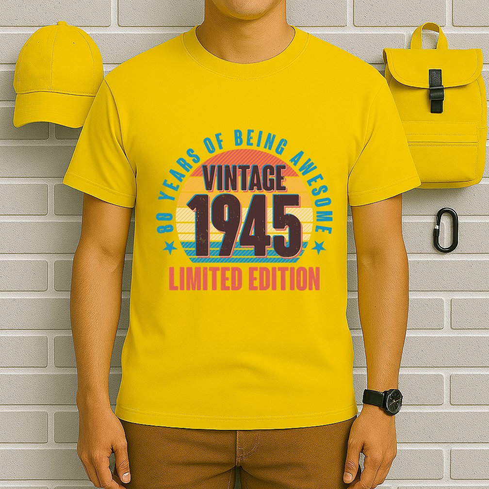 80 Years Of Being Awesome 1945 Limited Edition Vintage Retro T-Shirt