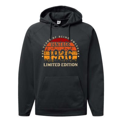 86 Year Old Gifts Retro Vintage 1936 Limited Edition 86th Birthday Performance Fleece Hoodie