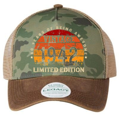 80 Year Old Gifts Retro Vintage 1942 Limited Edition 80th Birthday Legacy Tie Dye Trucker Hat