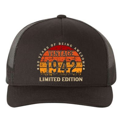 80 Year Old Gifts Retro Vintage 1942 Limited Edition 80th Birthday Yupoong Adult 5-Panel Trucker Hat