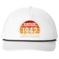 80 Year Old Gifts Retro Vintage 1942 Limited Edition 80th Birthday Snapback Five-Panel Rope Hat