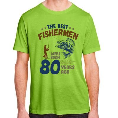 80 Year Old Fishing Fishermen Gifts For Birthday Gift Adult ChromaSoft Performance T-Shirt