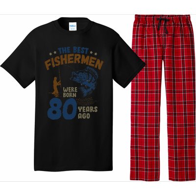 80 Year Old Fishing Fishermen Gifts For Birthday Gift Pajama Set