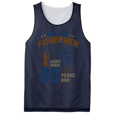 80 Year Old Fishing Fishermen Gifts For Birthday Gift Mesh Reversible Basketball Jersey Tank