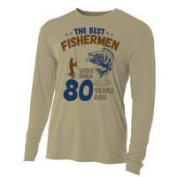 80 Year Old Fishing Fishermen Gifts For Birthday Gift Cooling Performance Long Sleeve Crew