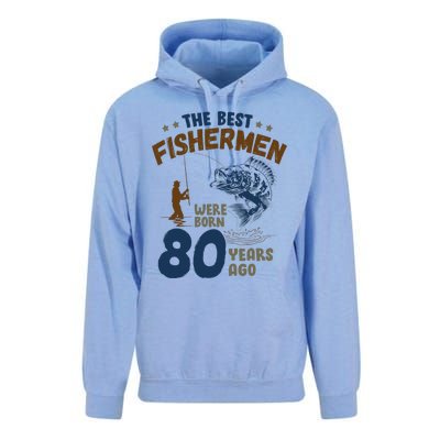 80 Year Old Fishing Fishermen Gifts For Birthday Gift Unisex Surf Hoodie