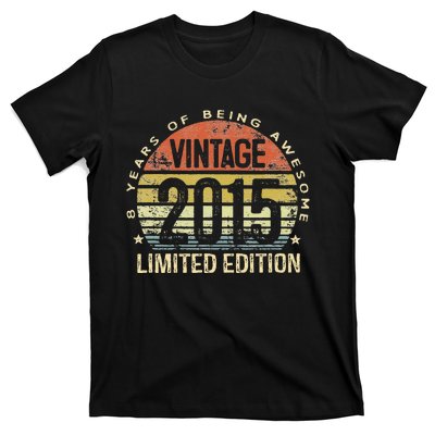 8 Year Old 8th Birthday Gifts Son Vintage 2015 8yr Bday T-Shirt