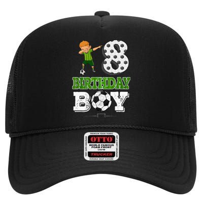 8 Year Old Gift Dabbing Boy Soccer Player 8th Birthday Boy High Crown Mesh Back Trucker Hat