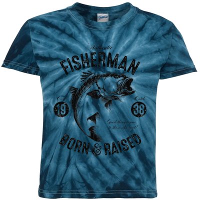 85 Year Old Fisherman Fishing 1938 85th Birthday Kids Tie-Dye T-Shirt