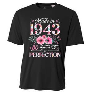 80 Year Old Made In 1943 Floral 80th Birthday Gifts wo Cooling Performance Crew T-Shirt