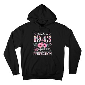 80 Year Old Made In 1943 Floral 80th Birthday Gifts wo Hoodie