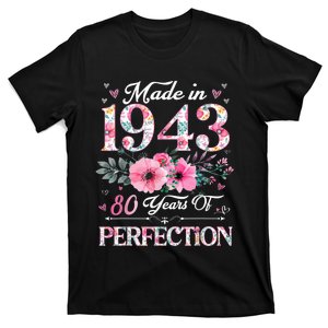 80 Year Old Made In 1943 Floral 80th Birthday Gifts wo T-Shirt