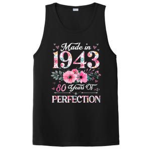 80 Year Old Made In 1943 Floral 80th Birthday Gifts wo PosiCharge Competitor Tank