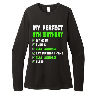 8 Year Old Perfect 8th Birthday Lacrosse 8th Birthday Womens CVC Long Sleeve Shirt