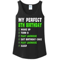 8 Year Old Perfect 8th Birthday Lacrosse 8th Birthday Ladies Essential Tank