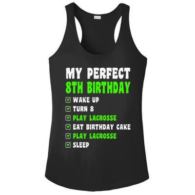 8 Year Old Perfect 8th Birthday Lacrosse 8th Birthday Ladies PosiCharge Competitor Racerback Tank