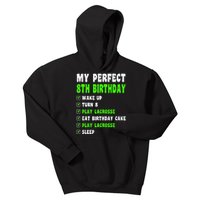 8 Year Old Perfect 8th Birthday Lacrosse 8th Birthday Kids Hoodie