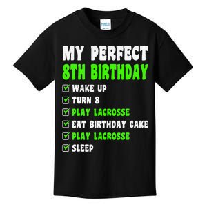 8 Year Old Perfect 8th Birthday Lacrosse 8th Birthday Kids T-Shirt