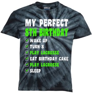 8 Year Old Perfect 8th Birthday Lacrosse 8th Birthday Kids Tie-Dye T-Shirt