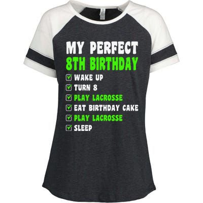 8 Year Old Perfect 8th Birthday Lacrosse 8th Birthday Enza Ladies Jersey Colorblock Tee