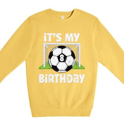 8 Years Old Soccer 8th Birthday Player Bday Party Premium Crewneck Sweatshirt