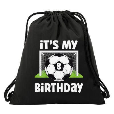 8 Years Old Soccer 8th Birthday Player Bday Party Drawstring Bag