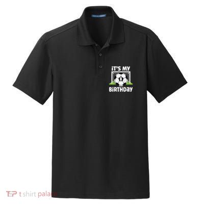 8 Years Old Soccer 8th Birthday Player Bday Party Dry Zone Grid Polo