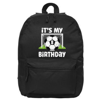 8 Years Old Soccer 8th Birthday Player Bday Party 16 in Basic Backpack