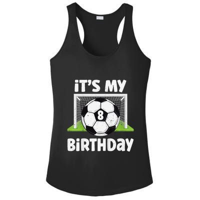 8 Years Old Soccer 8th Birthday Player Bday Party Ladies PosiCharge Competitor Racerback Tank