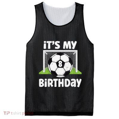 8 Years Old Soccer 8th Birthday Player Bday Party Mesh Reversible Basketball Jersey Tank