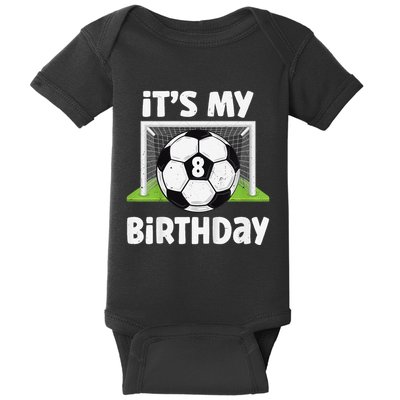 8 Years Old Soccer 8th Birthday Player Bday Party Baby Bodysuit