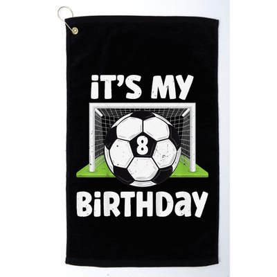 8 Years Old Soccer 8th Birthday Player Bday Party Golf Towel