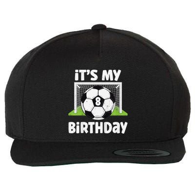 8 Years Old Soccer 8th Birthday Player Bday Party Wool Snapback Cap