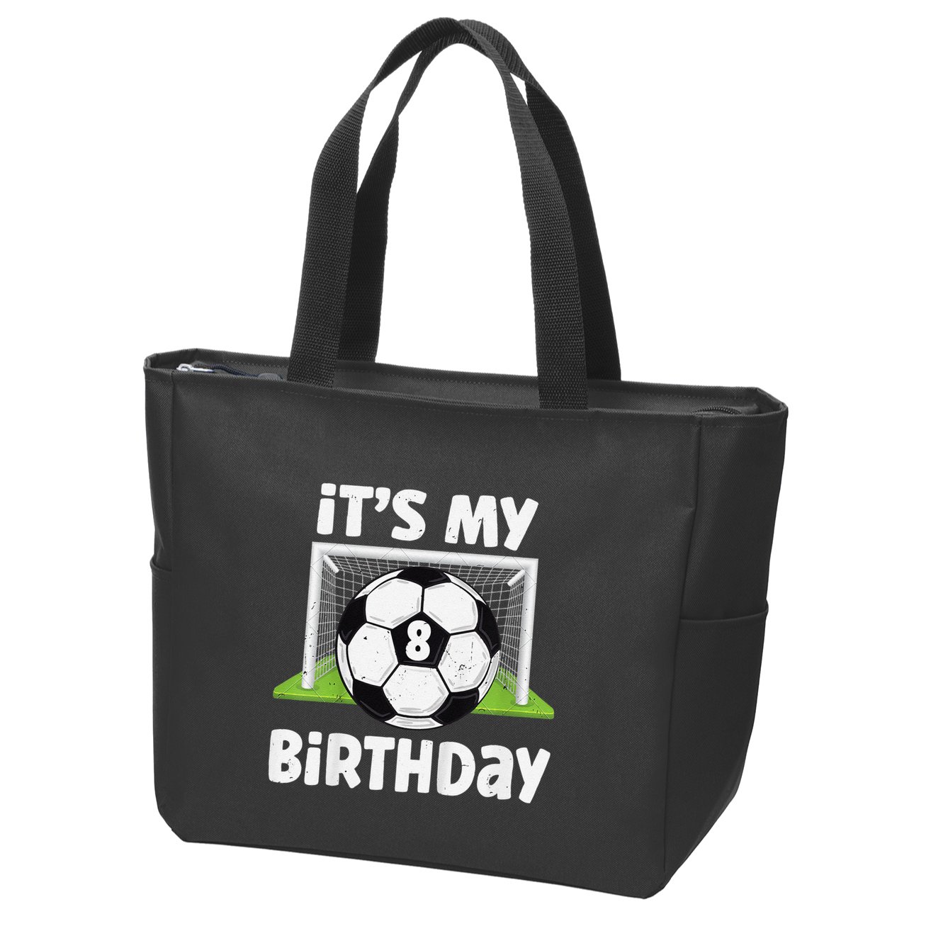 8 Years Old Soccer 8th Birthday Player Bday Party Zip Tote Bag