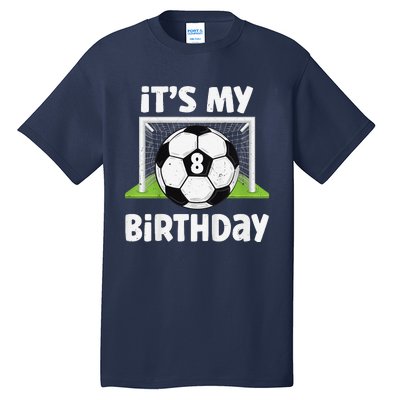 8 Years Old Soccer 8th Birthday Player Bday Party Tall T-Shirt