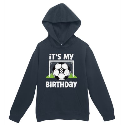 8 Years Old Soccer 8th Birthday Player Bday Party Urban Pullover Hoodie