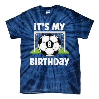 8 Years Old Soccer 8th Birthday Player Bday Party Tie-Dye T-Shirt